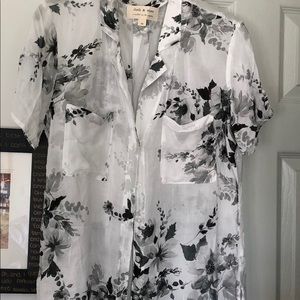 Sheer short sleeve blouse
